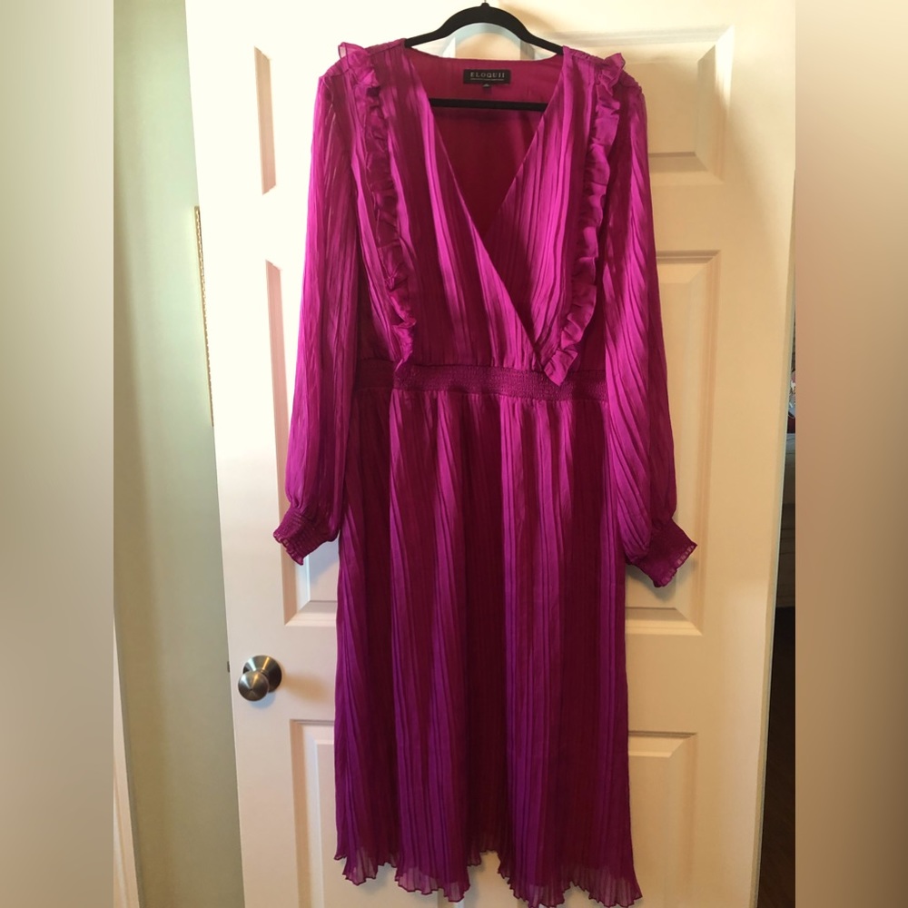 ELOQUII Ruffle Midi Dress